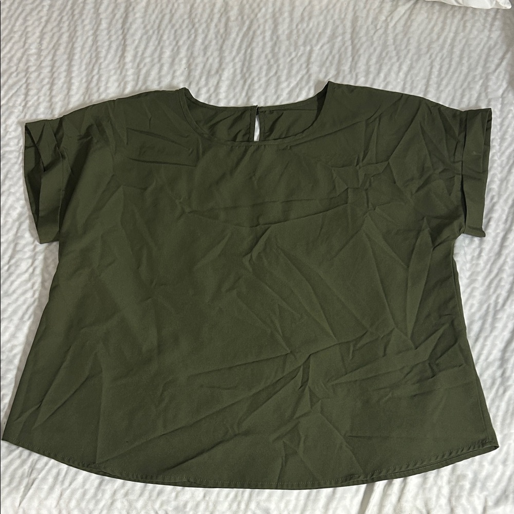 SHEIN Dark Olive Blouse